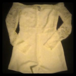 White lace short romper